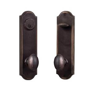 Right Hand Durham Tramore Single Cylinder Deadbolt Keylock with Adjustable Latch and Round Corner Strikes Oil Rubbed Bronze Finish
