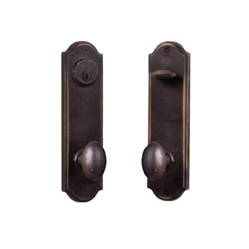 Weslock L7641M1M1SL2D Left Hand Durham Tramore Single Cylinder Deadbolt Passage Lock with Adjustable Latch and Round Corner Strikes Oil Rubbed Bronze Finish