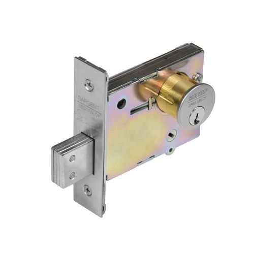 Sargent LC487726D Classroom Grade 1 Mortise Deadbolt Less Cylinder Satin Chrome Finish