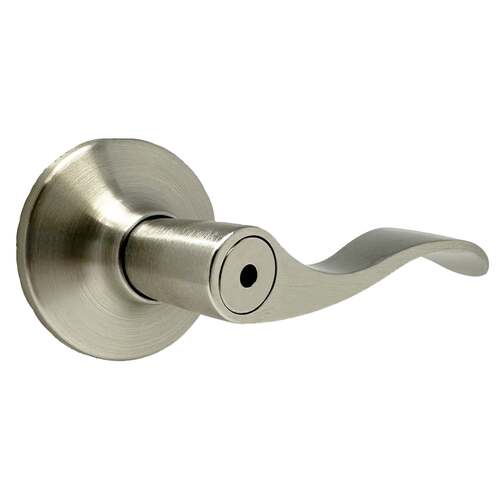  New Haven Privacy Lock with Adjustable Latch and Full Lip Strike Satin Nickel Finish