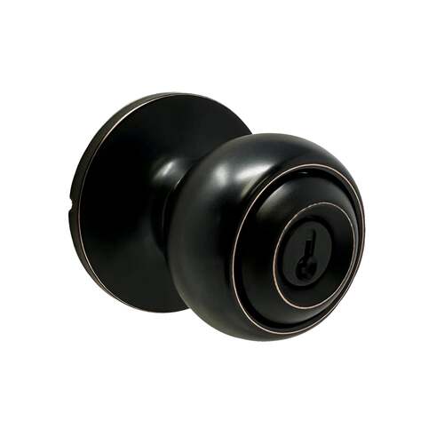  Hudson Entry Lock with Adjustable Latch and Full Lip Strike Oil Rubbed Bronze Finish