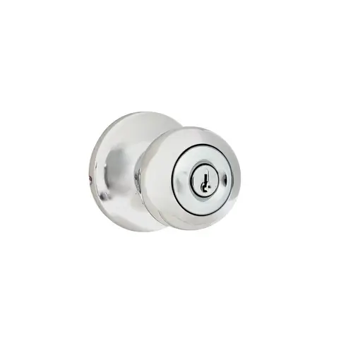  Hudson Entry Lock with Adjustable Latch and Full Lip Strike Bright Chrome Finish