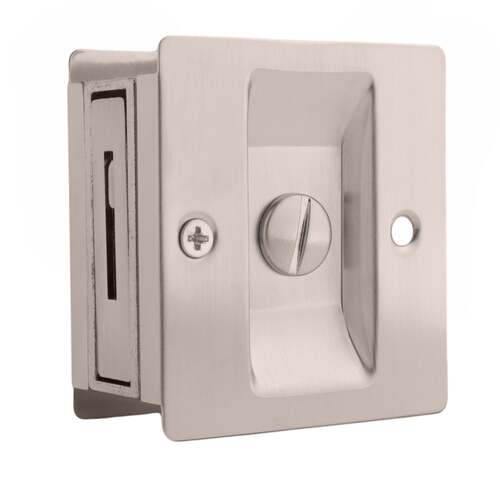Weslock 00577XNXN  Rectangular Privacy Pocket Door Lock with Adjustable Backset and Full Lip Strike Satin Nickel Finish