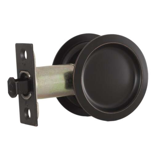 Weslock 00627X1X1  Round Passage Pocket Door Lock with Adjustable Backset and Full Lip Strike Oil Rubbed Bronze Finish