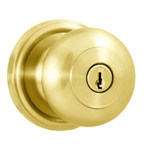  Impresa Entry Lock with Adjustable Latch and Full Lip Strike Lifetime Brass Finish