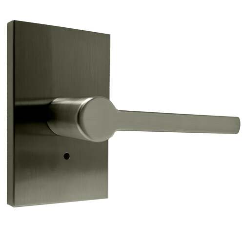  Brady lever Privacy Lock with Rectangle plate Satin Nickel Finish