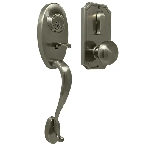  Lexington 1400 Series Panic Proof Entry with Interior Impresa Knob Antique Brass Finish