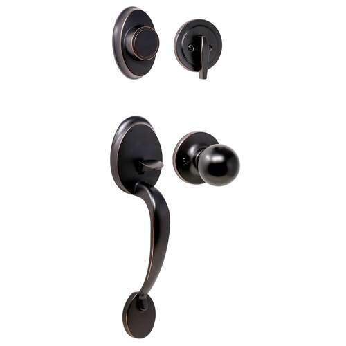  Hillcrest Dummy Handle set with Hudson Trim Oil Rubbed Bronze Finish