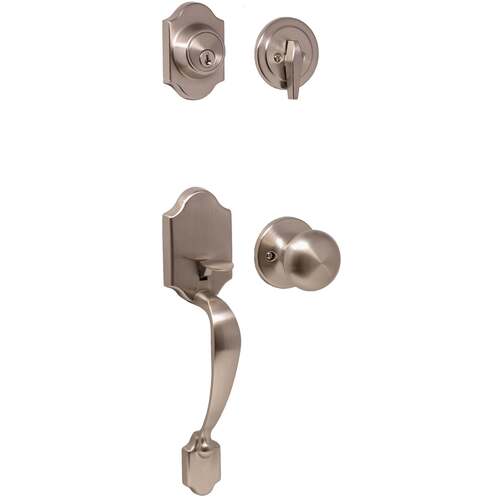  Parkside Single Cylinder Handle set with Salem Trim Satin Nickel