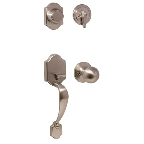  Parkside Dummy Handle set with Hudson Knob Satin Nickel Finish