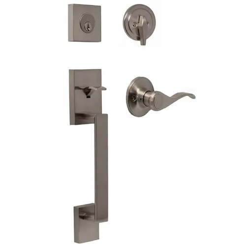  Bailey Single Cylinder Handle set with New Haven Satin Nickel Finish