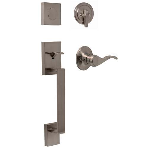  Bailey Dummy Handle set with New Haven Lever Satin Nickel Finish