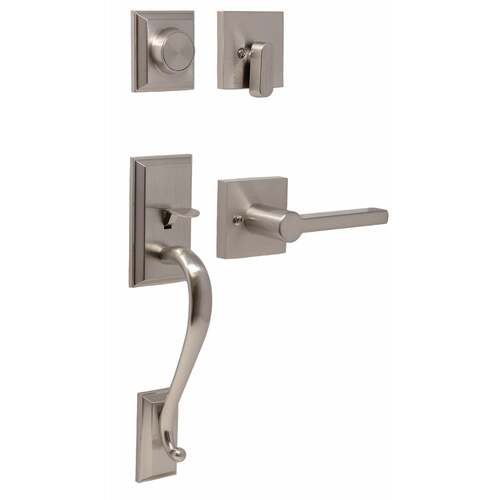  Mayo Dummy Handle set with Brady Lever Trim Satin Nickel Finish