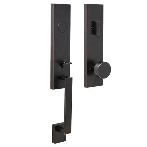  Leighton Dummy Handle set with Mesa Knob Trim Oil Rubbed Bronze Finish