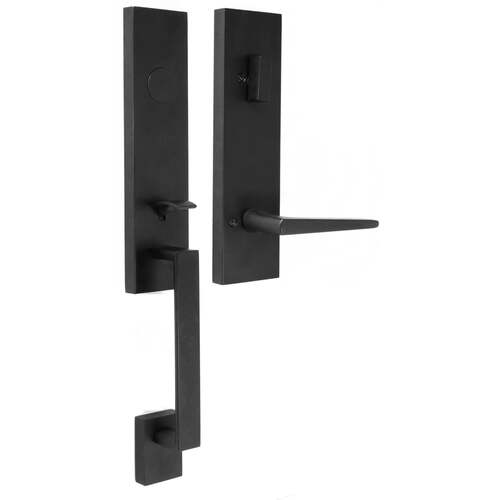  Leighton Dummy Handle set with Philtower Lever Trim Matte Black Finish