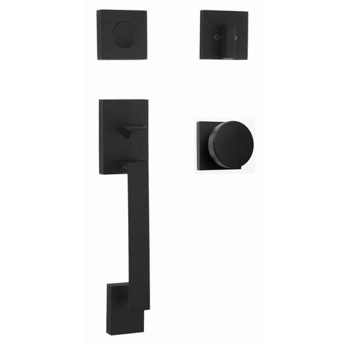  Brookside Dummy Handle set with Mesa Knob Trim Matte Black Finish