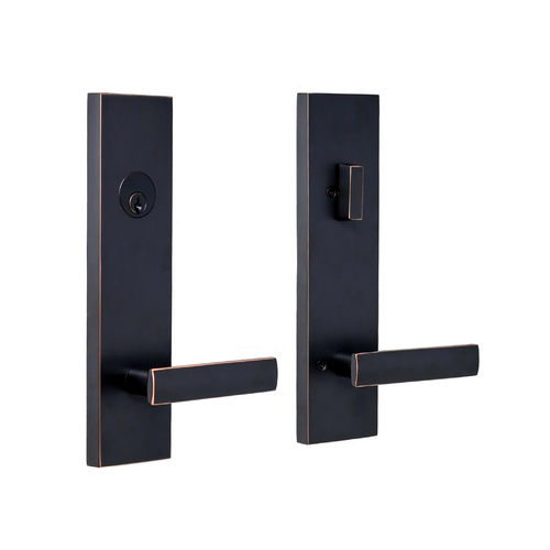  0662131312SL2D Utica Lever Addy Escutcheon Single Cylinder Deadbolt Passage Lock with Oil Rubbed Bronze Finish