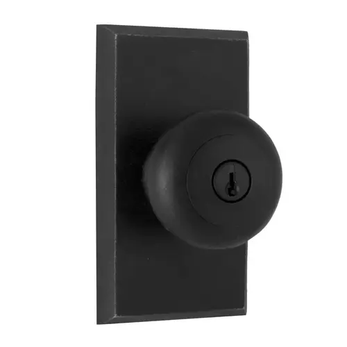  Wexford Square Entry Lock with Adjustable Latch and Full Lip Strike Black Finish