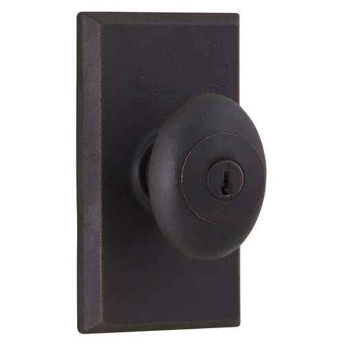  Durham Square Entry Lock with Adjustable Latch and Full Lip Strike Oil Rubbed Bronze Finish