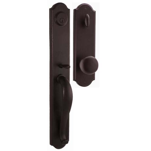 Weslock 07680-1F1SL2D  Wiltshire Single Cylinder Handle set with Wexford Knob in the Oil Rubbed Bronze Finish