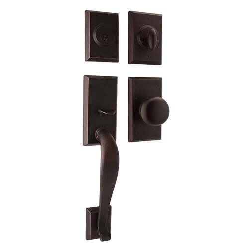  Aspen Single Cylinder Handle set with Wexford Knob in the Oil Rubbed Bronze Finish