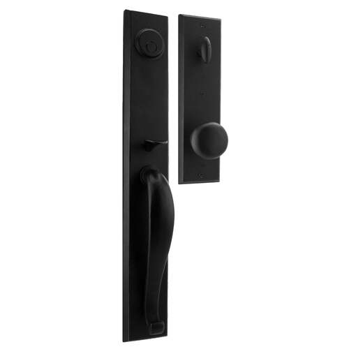  07980-2F20020 Rockford Dummy Handle set with Wexford Knob in the Black finish