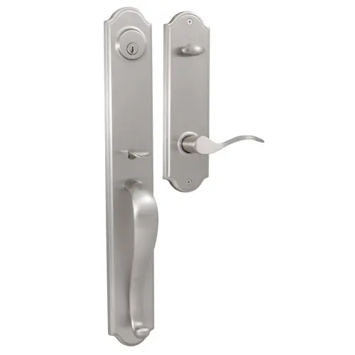  Philbrook Single Cylinder Handle set with Left Hand Bordeau lever in the Satin Nickel