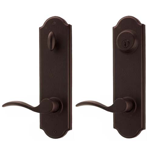Weslock L7641H1H1SL2D  Left Hand Carlow Tramore Single Cylinder Deadbolt Passage Lock with Adjustable Latch and Round Corner Strikes Oil Rubbed Bronze Finish