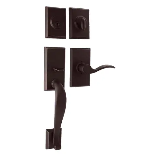  Aspen Single Cylinder Handle set with Left hand Carlow lever in the Oil Rubbed Bronze Finish