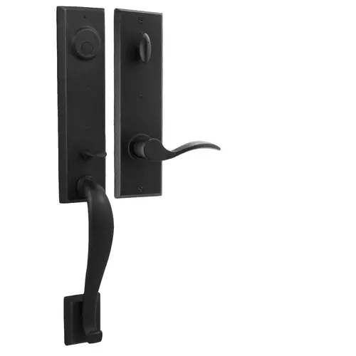  Greystone Dummy Handle set with Left hand Carlow lever in the Black Finish
