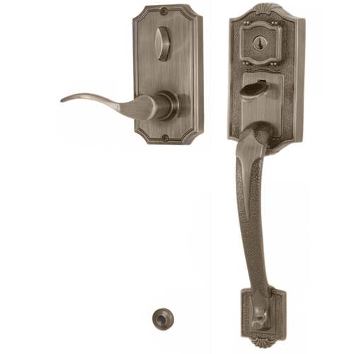 Weslock R1411-AUASL2D  Right Hand Colonial 1400 Series Panic Proof Entry with Interior Bordeau Lever Antique Brass Finish
