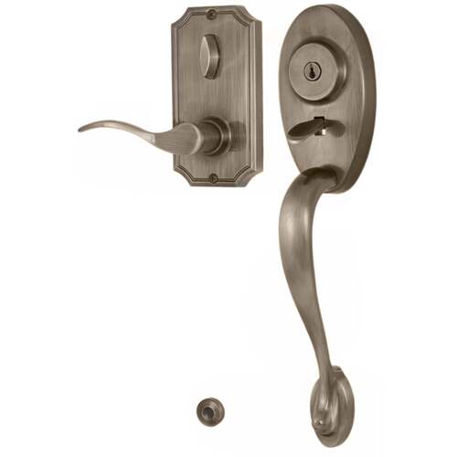 Weslock R1441-AUASL2D  Right Hand Lexington 1400 Series Panic Proof Entry with Interior Bordeau Lever Antique Brass Finish