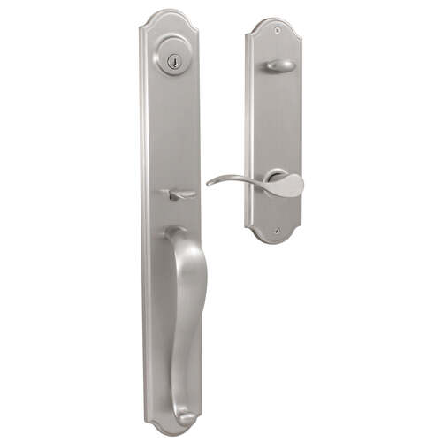  Philbrook Single Cylinder Handle set with Left Hand Bordeau lever in the Satin Nickel