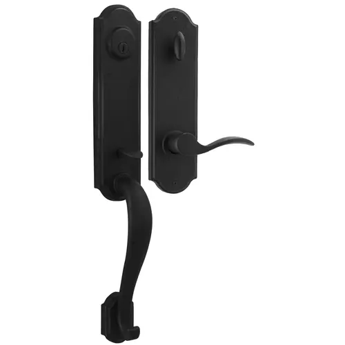  Stonebriar Single Cylinder Handle set with Right hand Carlow lever in the Black Finish