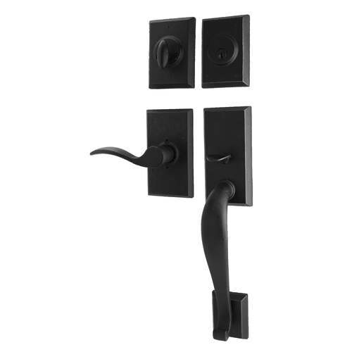  Aspen Single Cylinder Handle set with Right hand Carlow lever in the Black Finish