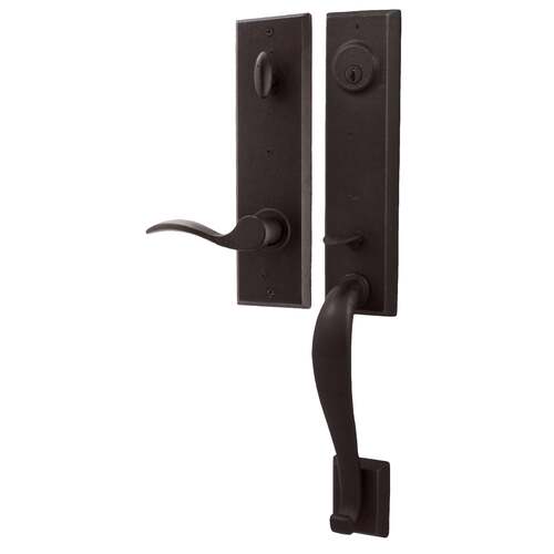  Greystone Single Cylinder Handle set with Right hand Carlow lever in the Oil Rubbed Bronze Finish