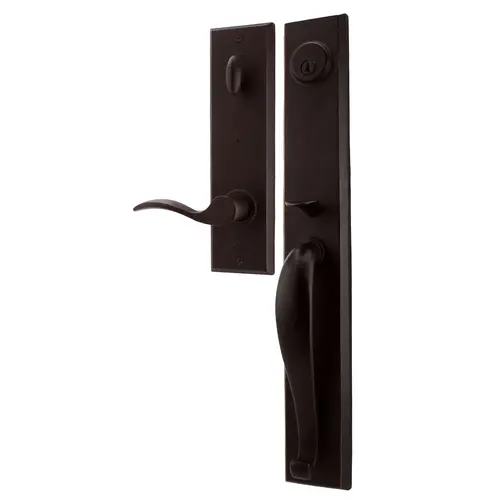  Rockford Single Cylinder Handle set with Right hand Carlow lever in the Oil Rubbed Bronze Finish