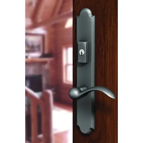 Boulder Multi Point Trim Keyed Entry with Turn Knob Configuration 1 Unlacquered Brass Finish