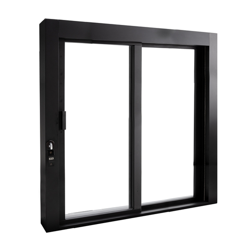 Self-Closing Deluxe Sliding Window with Aluminum Bottom Track - OX or XO - Dark Black/Bronze Anodized