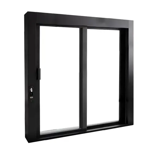 Self-Closing Deluxe Sliding Window with Stainless Steel Shelf - OX or XO - Dark Black/Bronze Anodized