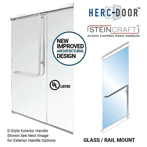 Top Latching Panic Exit Device "JS" Exterior Short Height Pull Handle RHR Top Glass Mount Exterior Keyed Access - Oil Rubbed Bronze