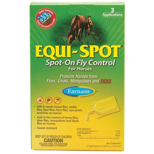 Equi-Spot Spot-On Fly Control, Liquid, Amber/Clear/Pale Yellow