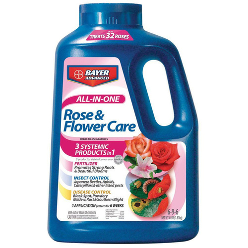 Rose and Flower Fertilizer, 4 lb, Granular, 6-9-6 N-P-K Ratio Dark Brown