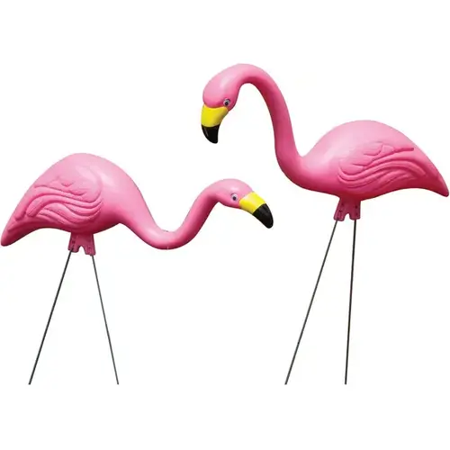 Garden Statue, Flamingo, Plastic, Pink Pair