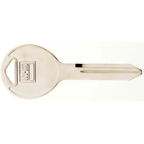 Key Blank, Solid Brass, Nickel, For: Chrysler Vehicle Locks - pack of 10