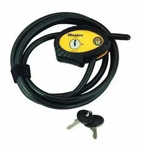 Master Lock 8413DPF Python Adjustable Locking Cable, 6-Foot x 3/8-Inch Black/Yellow