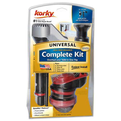 Toilet Repair Kit, Plastic/Rubber, Black/Red, For: Fix Leaking, Noisy or Running Toilet in 1 Trip