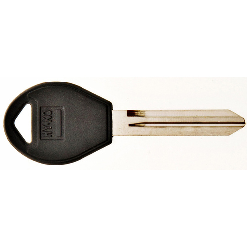 Automotive Key Blank, Brass/Plastic, Nickel, For: Nissan Vehicle Locks Black