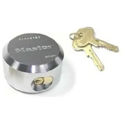 Disk Padlock 6271 ProSeries Hidden Shackle Padlock 2.875" W Die-Cast Zinc Pin Tumbler Silver Chrome