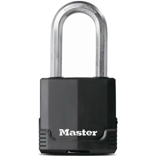 Padlock Magnum 3-9/16" H X 1-9/64" W X 1-3/4" L Laminated Steel Dual Ball Bearing Locki Black/Chrome